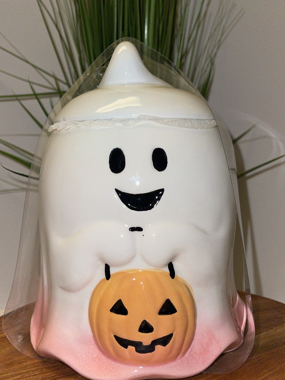 NWT White Ghost Pumpkin Ceramic Jar